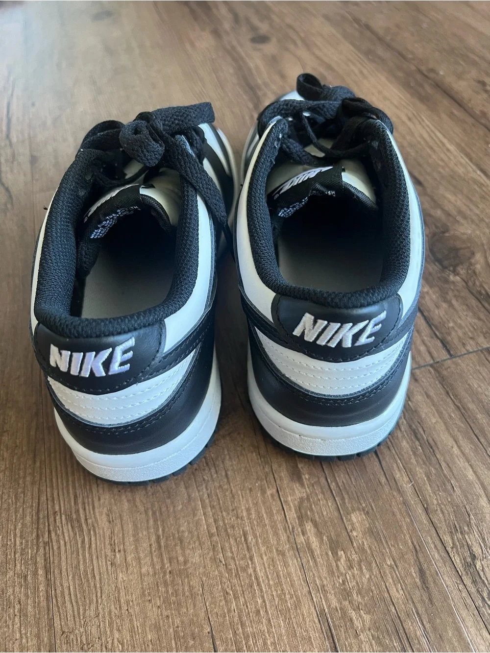 Nike Black and White Low-Top Sneakers with Swoosh